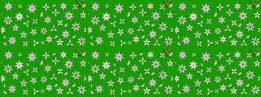 Raster illüstrasyonundaki çiçek desenli çizim. Yeşil renkli çiçekler. Renkli Bahar Teması eskiz kalıbı. Düz Çiçek Elementleri Tasarımı.