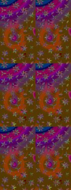 Çiçekli karalama şeklinde Raster çiçek deseni. Kahverengi renkli çiçekler. Nazikçe, güzel çiçek arkaplanı..