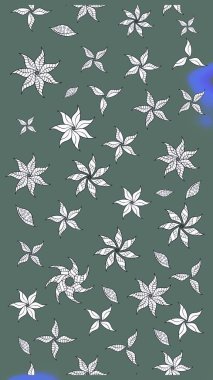 Düz Çiçek Elementleri Tasarımı. Tarafsız renklerde çiçekler. Renkli Yaz Temalı eskiz kalıbı. Raster illüstrasyonunda çiçek deseni çizimi.