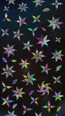 Vadinin gri renkli çiçekleri. Raster çiçek desenleri çiziyor..