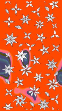 Yazdır. Düz Çiçek Elementleri Tasarımı. Güzel eskiz şekli. Güzel kumaş deseni. Raster çiçekli arka plan. Renkli Yaz Teması çizim şablonu.