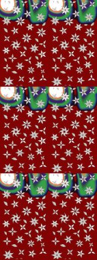 Kırmızı renkte çiçekler. Renkli bahar temalı eskiz kalıbı. Düz Çiçek Elementleri Tasarım Raster illüstrasyonu. Çiçekli çiçek deseni, suluboya..