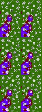 Çiçek deseni. Renkli Bahar Teması eskiz kalıbı. Raster güzel kumaş deseni çiziyor. Düz Çiçek Elementleri Tasarımı.