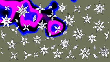 Yeşil çiçekli eskiz deseni, suluboya çiçek deseni, sevimli çiçek, duvar kağıdı, kart veya kumaş için fayanslı. Raster - stok.