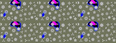 Eski usul küçük çiçekli şirin bir eskiz deseni. Moda arka planında parlak buketler. Kumaş, duvar kağıdı ve kağıt üzerine baskı yapmak için gelişen arka plan. Raster illüstrasyonu.