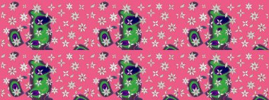 Taslak dekoratif arka plan, çiçek mandala. Çiçek. Raster illüstrasyonu. Pembe renklerde.