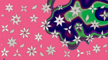 Güzel kumaş deseni. Küçük çiçekteki sevimli çiçek deseni. Güzel karalamalı çiçek desenli çizim. Raster illüstrasyonu.