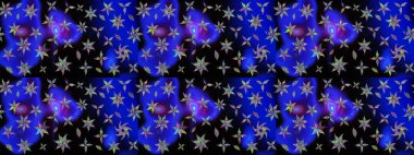 Düz Çiçek Elementleri Tasarımı. Güzel kumaş deseni. Raster Illustrasyon 'daki Çiçek Deseni' nin son moda çizimi. Renkli Yaz Teması çizim şablonu.