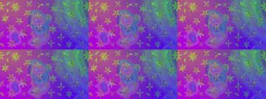 Sevimli çiçek raster deseni. Düz Çiçek Elementleri Tasarımı. Modaya uygun kumaş deseni. Renkli Yaz Teması çizim şablonu.