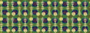 Kar taneleri radyal yeşil, mavi ve sarı renkler. Renkli arka planda güzel kar taneleri. Raster illüstrasyonu..