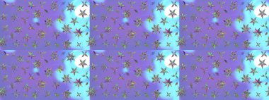 Raster Çiçek İllüstrasyonu güzel tekstil. Mor renkli etnik çiçeklerle zarif bir eskiz deseni..