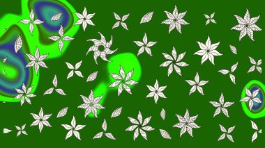 Yeşil renkli çiçekler. Düz Çiçek Elementleri Tasarımı. Çiçekli eskiz çizimi. Renkli Yaz Teması çizim şablonu.