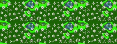 Çiçekler suluboya eskiz deseni. Raster Stili kumaş deseni.