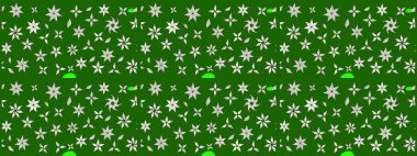 Güzel çiçek deseni. Yeşil renkli çiçekler. Renkli Bahar Teması eskiz kalıbı. Düz Çiçek Elementleri Tasarımı.