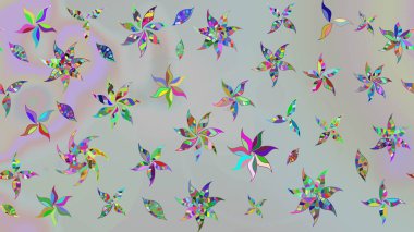 Raster illüstrasyonu. Güzel kumaş deseni. Gri renklerde. Raster illüstrasyonunda çiçek deseni çizimi.