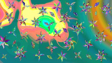 Mavi çiçekli eskiz deseni, suluboya çiçek deseni, sevimli çiçek, duvar kağıdı, kart ya da kumaş için fayanslı. Raster - stok.