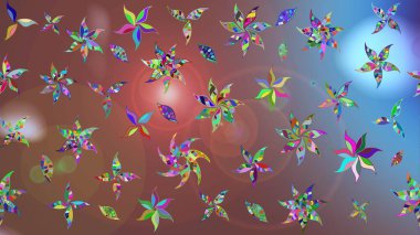 Kahverengi arka planda. Tekstil, kumaş, ambalaj, hatıra defteri için hoş bir çiçek arkaplanı. Çocuksu tasarım. Elle çizilmiş karalama çiçekleri ile Raster çizim deseni.