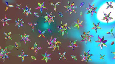 Kahverengi renklerde. Çiçek. Raster illüstrasyonu. Taslak dekoratif arka plan, çiçek mandala.