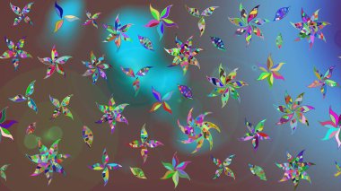 Vadinin çiçekleri kahverengi renklerde. Raster çiçek desenleri çiziyor..