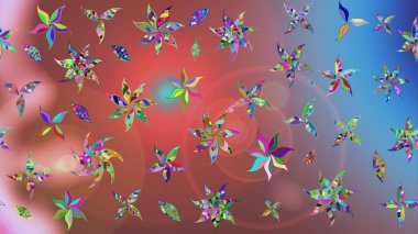 Güzel karalamalı çiçek desenli çizim. Küçük çiçekteki sevimli çiçek deseni. Raster illüstrasyonu. Güzel kumaş deseni.