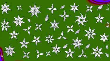 Yeşil renkli çiçekler. Renkli Bahar Teması eskiz kalıbı. Düz Çiçek Elementleri Tasarımı. Güzel çiçek deseni..