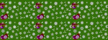 Klasik çiçekler. El çizimi, soyut ve süslü elementler. Yaz çiçekleri teması. Yeşil renkler. Suluboya resim taklit Raster illüstrasyonu.