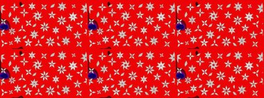 Sevimli çiçek raster deseni. Kırmızı renkte çiçekler. Sketch Colour Spring Theme eskiz kalıbı. Düz Çiçek Elementleri Tasarımı.