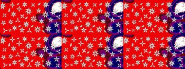 Çiçek desenli raster, kırmızı çizgi grafik desenli soyut raster arkaplan. Modern stil dokusu.