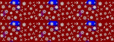 Suluboya çiçekli çiçek deseni. Kırmızı renkte güzel bir tekstil. Raster illüstrasyonu.