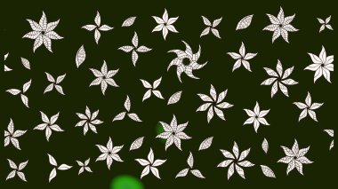 Gri renklerde bahar çiçekleri. Çiçek ve yapraklı karalama şeklinde Raster çiçek deseni. Raster illüstrasyonu.