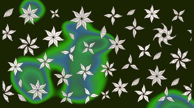 Raster illustration. Floral pattern. Flourish ornamental spring garden texture. Flower sketch background.