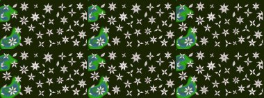 Çiçek deseni. Raster güzel kumaş deseni çiziyor. Renkli Bahar Teması eskiz kalıbı. Düz Çiçek Elementleri Tasarımı.