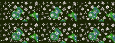 Küçük çaplı çiçeklerdeki basit şirin desenler. Tekstil veya kitap kapakları, imalat, duvar kağıtları, baskı, hediye paketi ve yapıştırma kitabı için çiçek eskizi geçmişi. Raster illüstrasyonu.