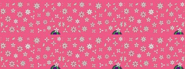 Zarif, parlak ve pembe çiçek desenli bir tasarım. Raster. Sabıka baskıları, bebek kıyafetleri, duvar kâğıtları, paket kutuları vb..