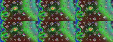 Güzel kumaş deseni. Zentangle soyut çiçekleri. Renkli Bahar Teması eskiz kalıbı. Düz Çiçek Elementleri Tasarımı. Karalama çiçeği. Raster illüstrasyonu.