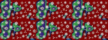 El çizimi Raster çizimi. Çizim çiçek deseni duvar kağıdı, web sitesi arka planı, ambalaj kağıdı, davetiye, broşür, afiş veya web sitesi için kullanılabilir. Parlak elementlerin.