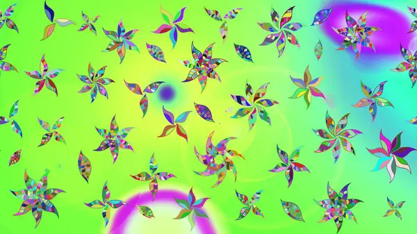 Kumaş desenli papatya çiçeği detayı. Yeşil renkte çiçekler.