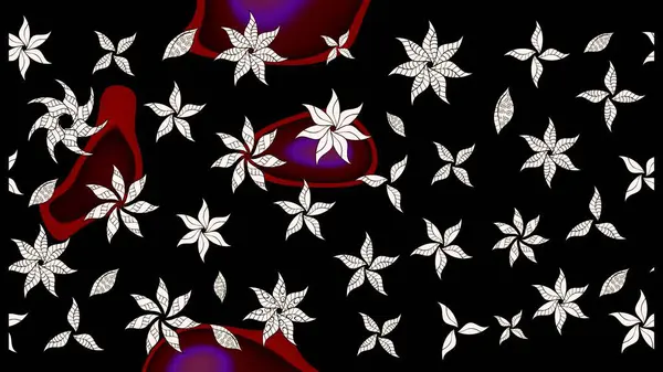 El çizimi Raster çizimi. Çizim çiçek deseni duvar kağıdı, web sitesi arka planı, ambalaj kağıdı, davetiye, broşür, afiş veya web sitesi için kullanılabilir. Parlak elementlerin.