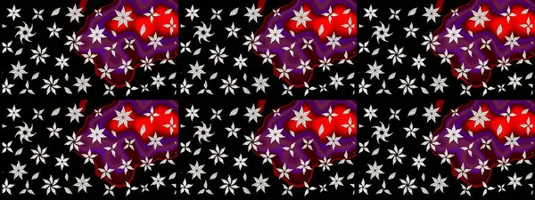 Parlak çiçekli kolaj çiçekleri siyaha boyanmış. Çiçekli zambakların eskiz geçmişi. Çiçek tasarımı için inanılmaz kolaj cennet tarzı..