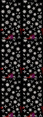 Çiçekli karalama şeklinde Raster çiçek deseni. Siyah renkli çiçekler. Nazik, narin çiçek arkaplanı.