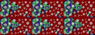 El çizimi Raster çizimi. Çizim çiçek deseni duvar kağıdı, web sitesi arka planı, ambalaj kağıdı, davetiye, broşür, afiş veya web sitesi için kullanılabilir. Parlak elementlerin.