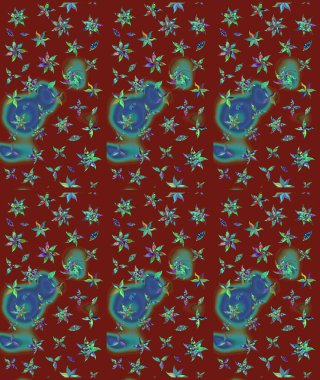 Parmak izi, kumaş, duvar kâğıdı, tekstil için raster dokusu. Nakış desenli çiçek deseni. Renkli grunge renkli çiçeklerle soyut arkaplanı zenginleştir.