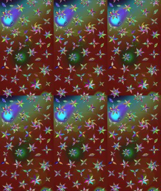 Raster illüstrasyonu. Raster. Eskiz geçmişi. Tomurcukları çiçek olan sevimli bir çiçek deseni. Eski usul. Kumaş, tekstil ve duvar kağıdı baskısı için..