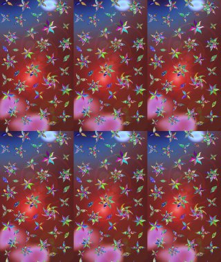 Kahverengi renkli bitkilerden oluşan parlak çiçekli çizim deseni.