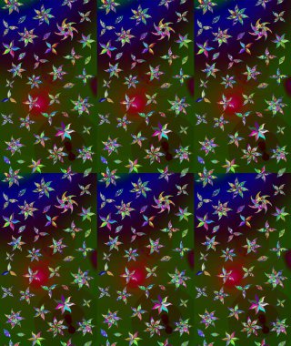 Küçük çiçekte güzel bir desen. Yeşil çiçekli bahar çiçekleri. Küçük renkli çiçekler. Moda baskıları için zarif bir şablon. Motley illüstrasyonu.