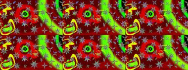 Eskiz klasiği. Raster Şirin kumaş deseni. Düz Çiçek Elementleri Tasarımı. Renkli Bahar Teması çizim şablonu.