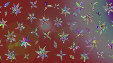 Suluboya, elle çizilmiş. Eskiz arkaplan modeli. Raster hisseleri. Kahverengi üzerine çiçekler.