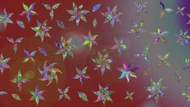 Düz Çiçek Elementleri Tasarımı. Raster Şirin kumaş deseni. Eskiz klasiği. Renkli Bahar Teması çizim şablonu.