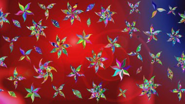 Raster. Kırmızı renkte güzel çiçekler, suluboya desenli eskiz deseni, duvar kağıdı, kart veya kumaş için fayanslı..