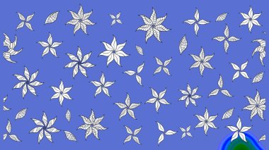 Renkli Bahar Teması eskiz kalıbı. Sevimli çiçek raster deseni. Düz Çiçek Elementleri Tasarımı. Mavi renkte çiçekler.